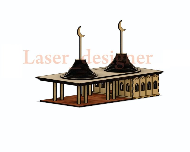Laser Cut Mosque 3D Wooden Model