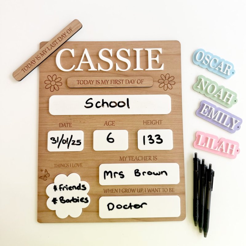 Laser Cut First And Last Day Of School Boards