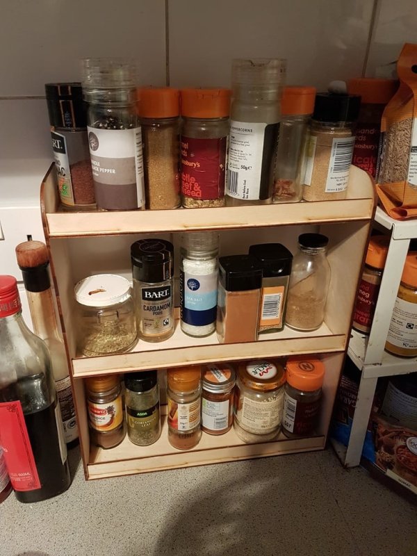Laser Cut Spice Rack 3mm Plywood