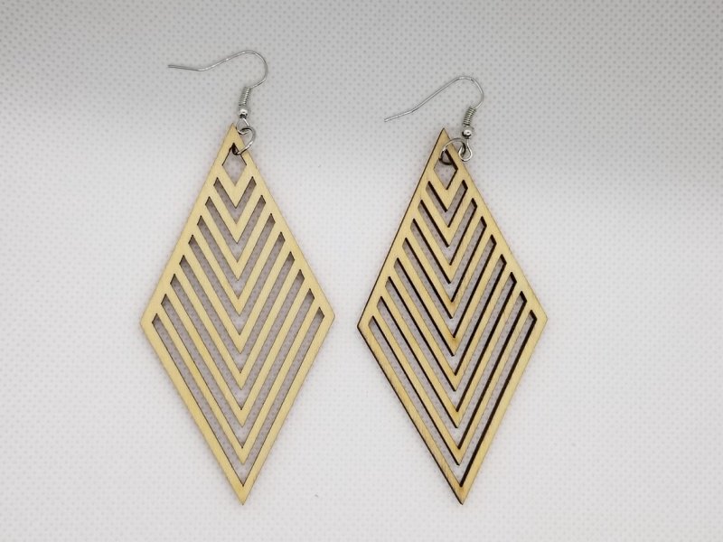 Laser Cut Diamond Shaped Earrings