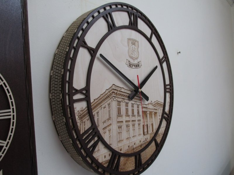 Laser Cut Roman Numeral Wood Wall Clock