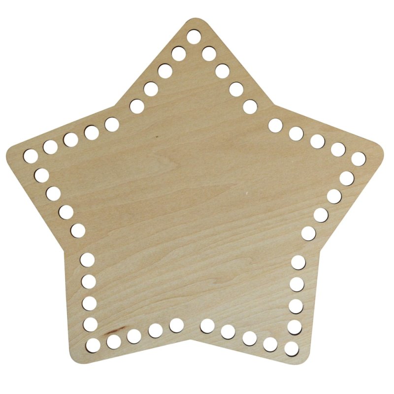 Laser Cut Star Shape Wooden Basket Bottoms For Crochet
