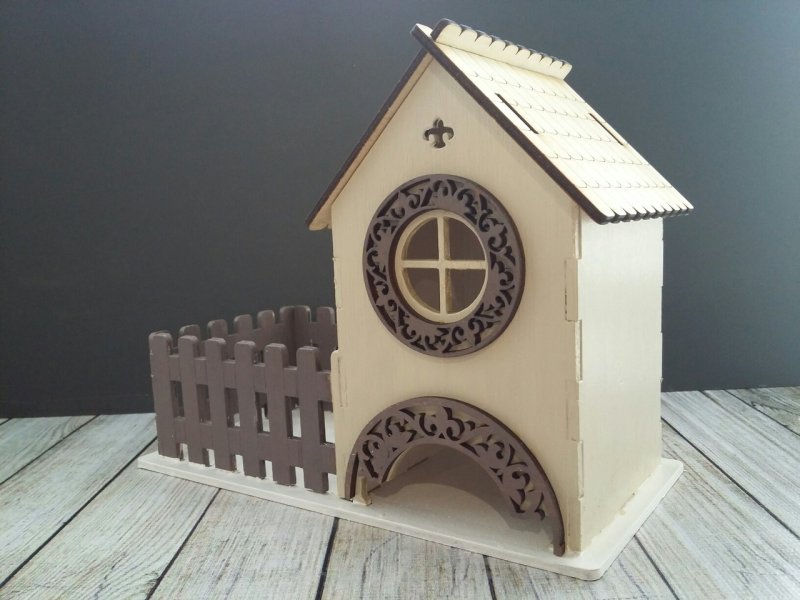 Laser Cut Tea House Tea Bag Dispenser