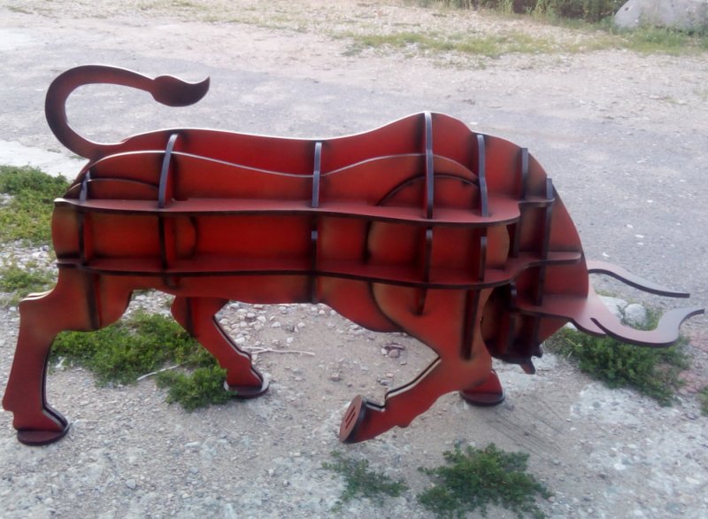Laser Cut Bull Shaped Shelf