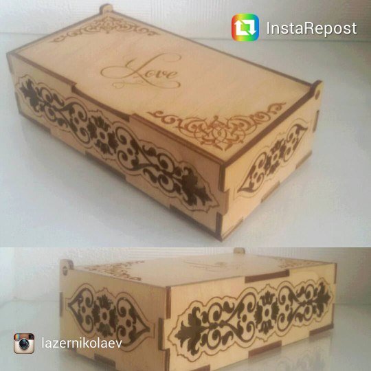 Laser Cut Wooden Engraved Box With Lid