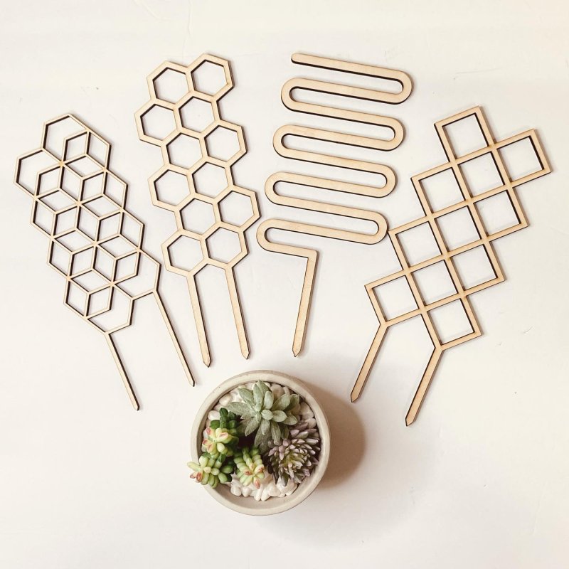 Laser Cut Boho Plant Trellis Houseplant Stakes