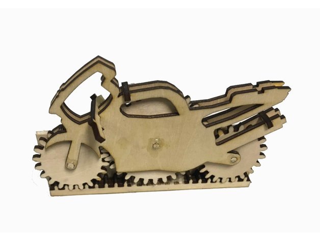 Laser Cut 3D Wooden Motorcycle Puzzle