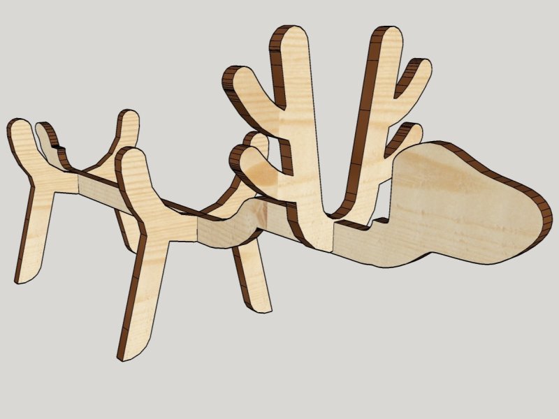 Laser Cut Deer Wine Bottle Holder