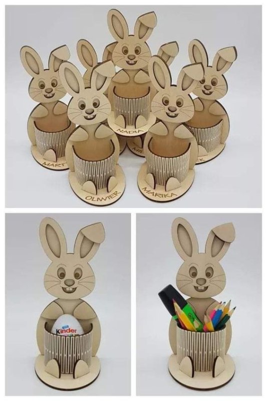 Laser Cut Bunny Pen Holder