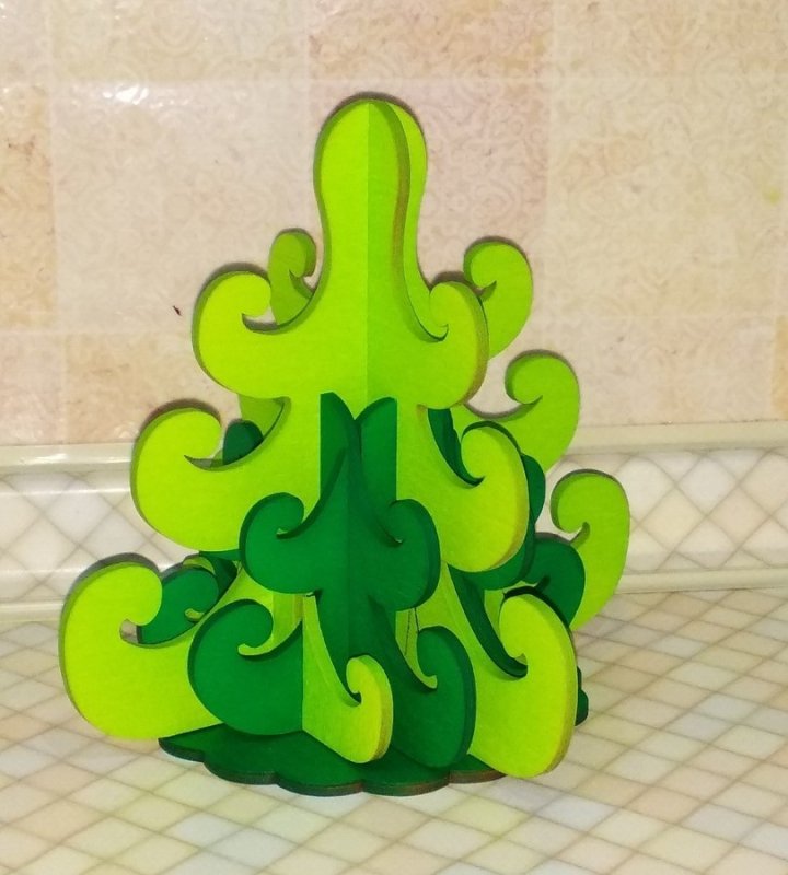 Laser Cut 3D Christmas Tree