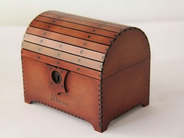 Laser Cut Treasure Chest With Lock