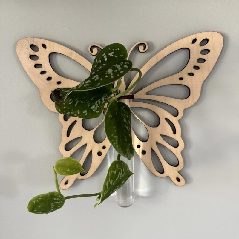 Laser Cut Butterfly Wood Design Propagation Station Wood Plant Station