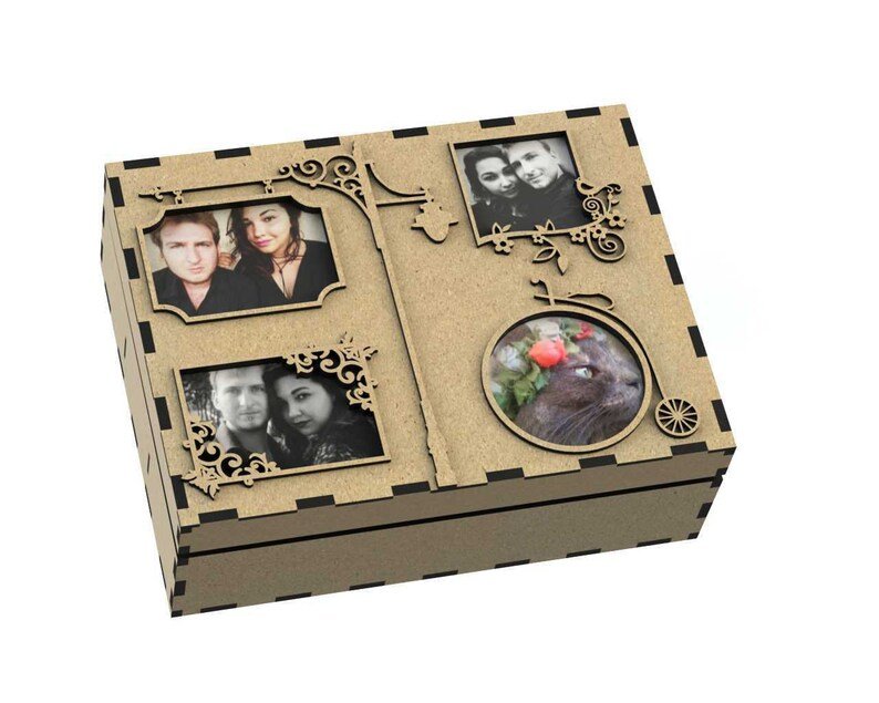 Laser Cut Wooden Photo Album Box