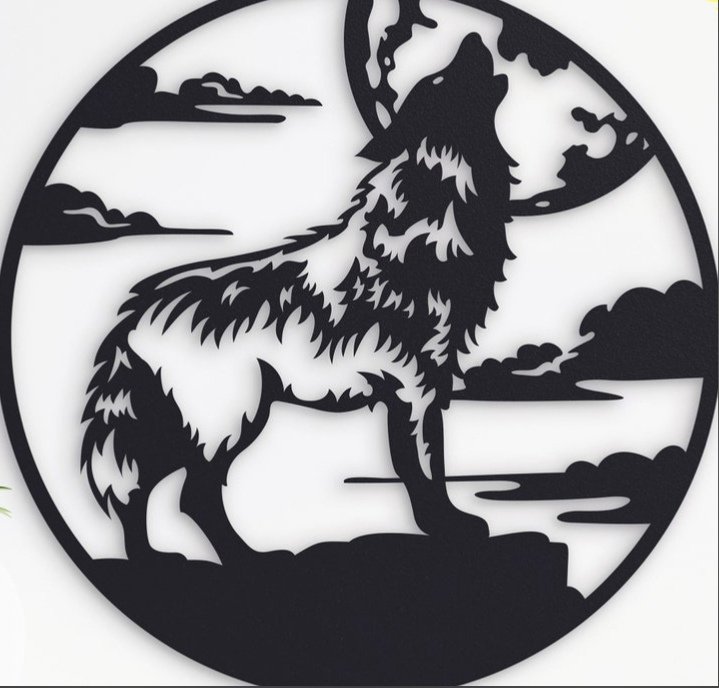 Laser Cut Wolf Wall Art