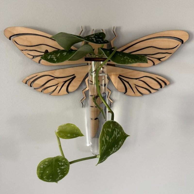 Laser Cut Dragonfly Propagation Station, Indoor Planter, Gift for Plant Lover