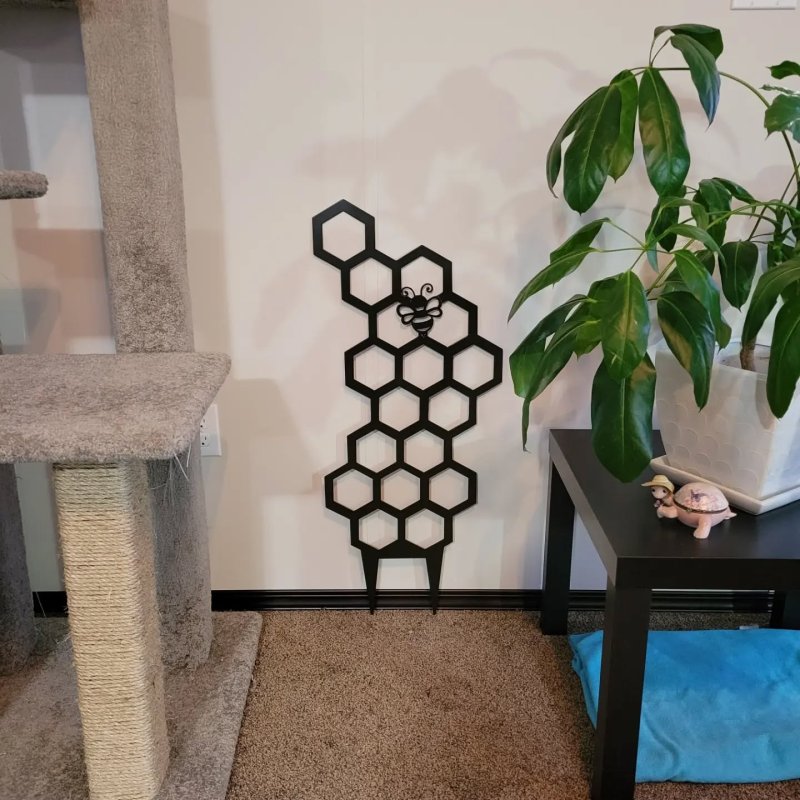 Laser Cut Honey Bee Trellis Plant Stake