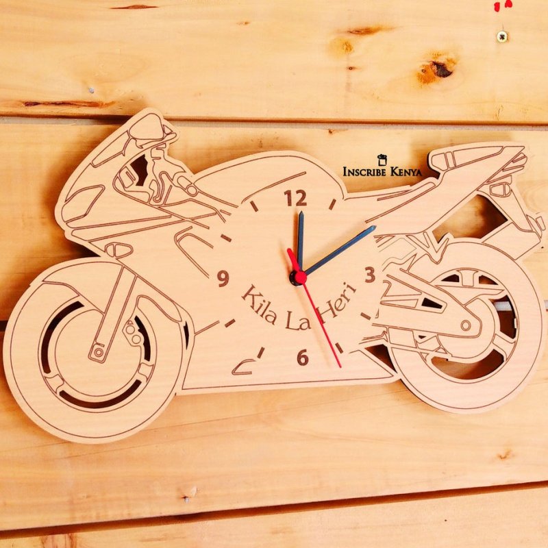 Laser Cut Motorbike Clock