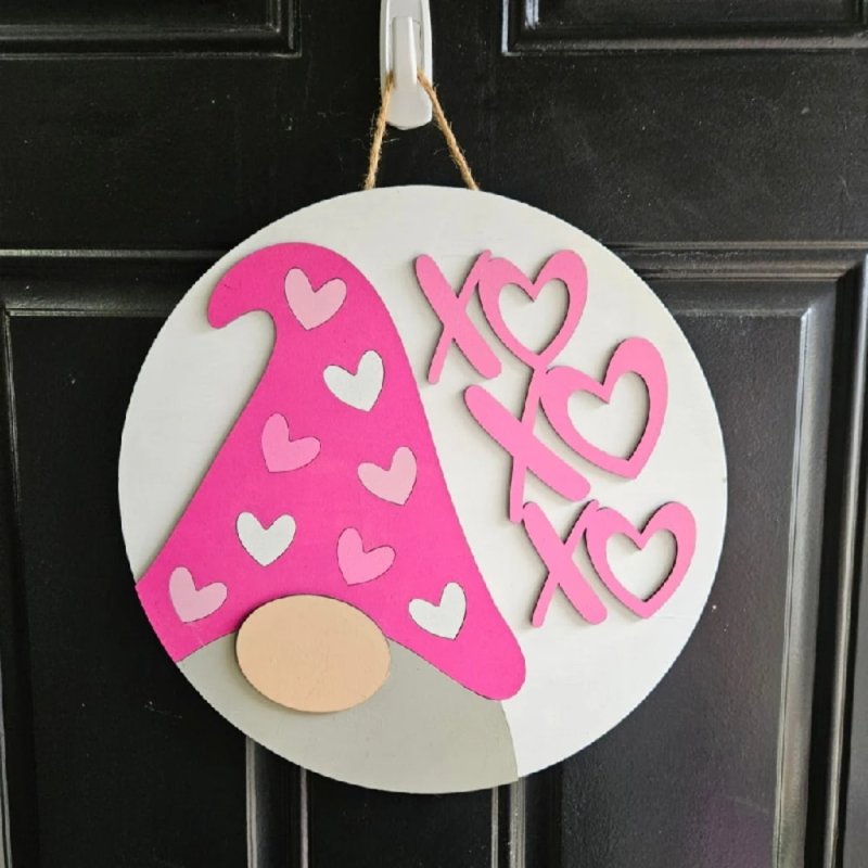 Laser Cut XOXO Gnome Door Hanger Valentine’s Gifts
