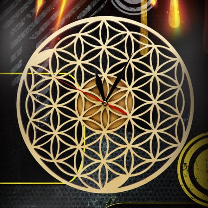 Laser Cut Sacred Geometry Wall Clock The Flower Of Life Clock