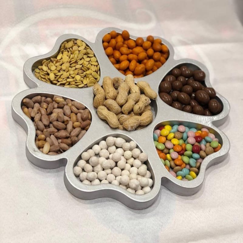 Laser Cut Snack Serving Tray with Partitions