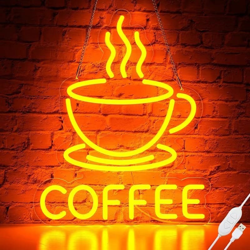 Laser Cut Coffee Neon Sign Coffee Cup Neon Sign