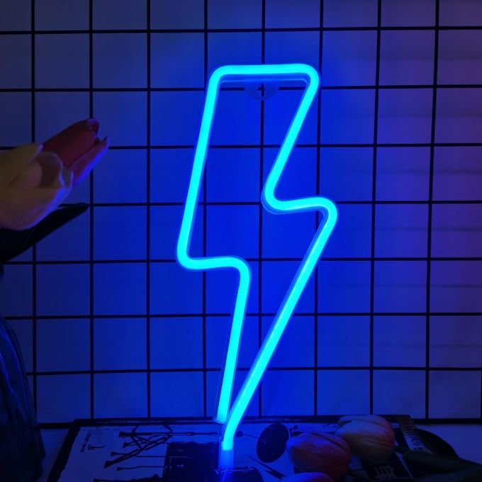 Laser Cut Lightning Bolt Neon Sign