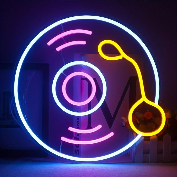 Laser Cut Music Neon Sign Vintage Record Player Neon Sign