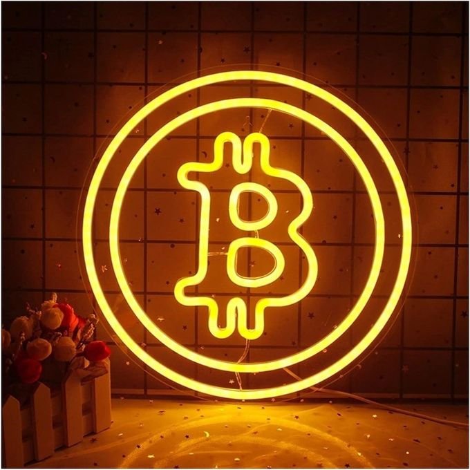 Laser Cut Bitcoin Shaped Neon Sign