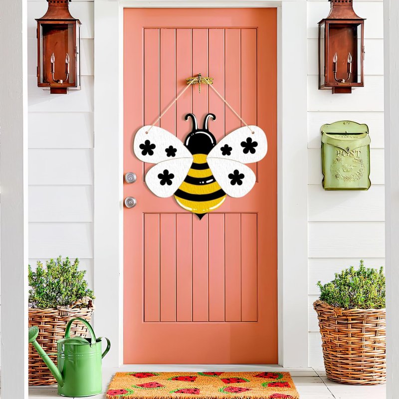 Laser Cut Wooden Spring Ornament Bee DIY Door Hanger