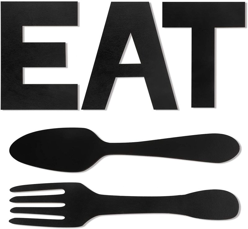 Laser Cut Eat Sign Fork And Spoon Wall Decor