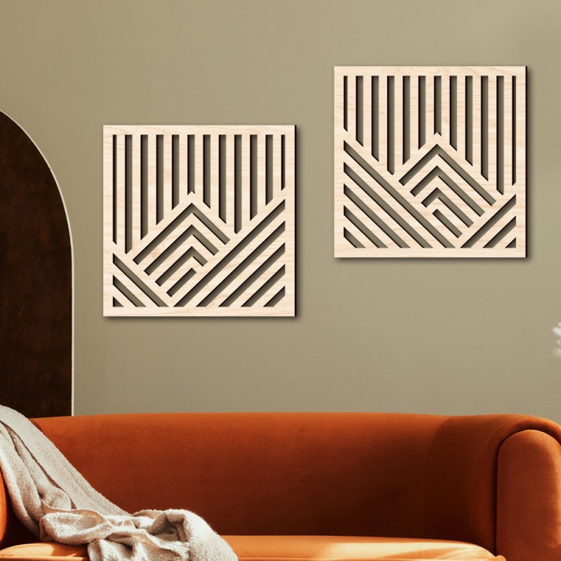 Laser Cut Geometric Wood Art Wall Decor