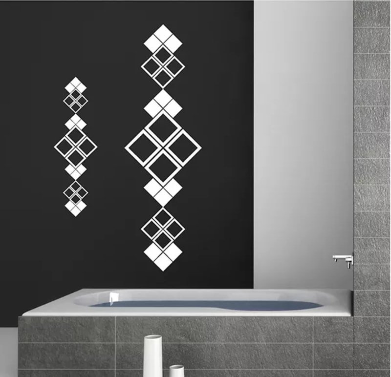 Laser Cut Bathroom Wall Stickers Ornament Shower Screen Stickers