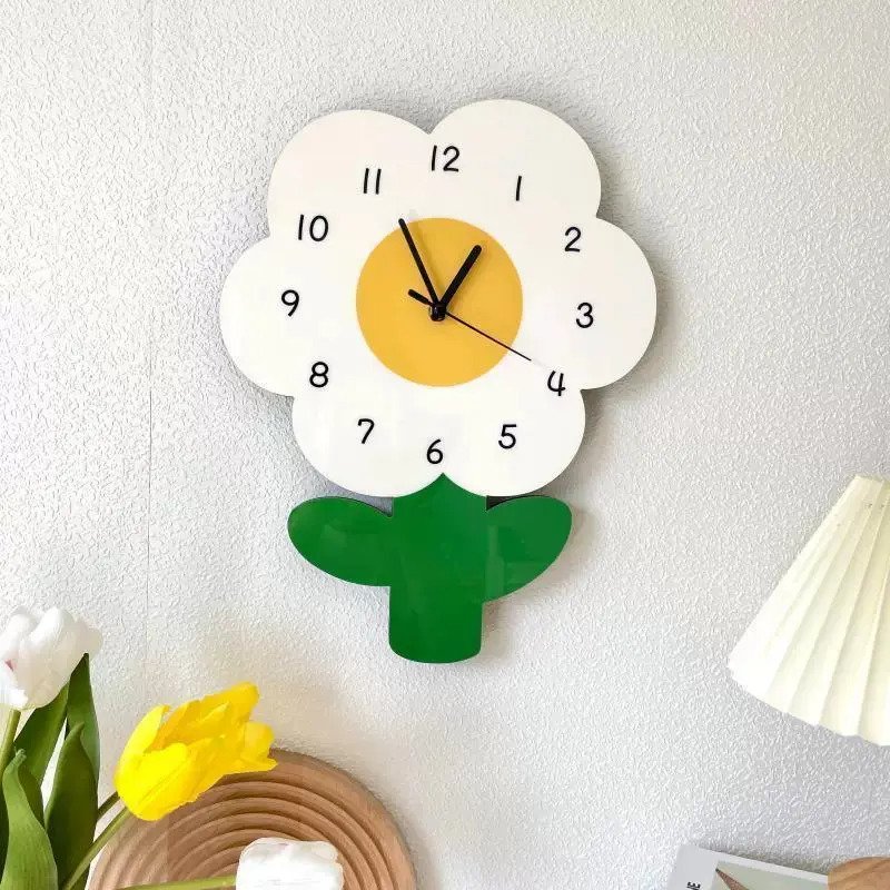 Laser Cut Cute Flower Wall Clock