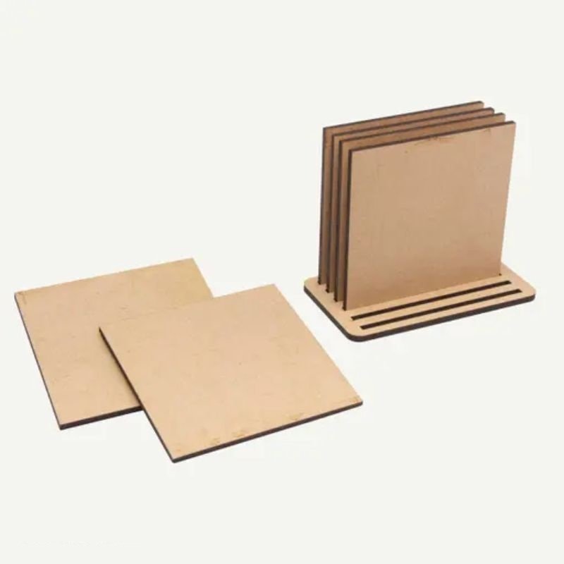Laser Cut Square Plain Tea Coaster