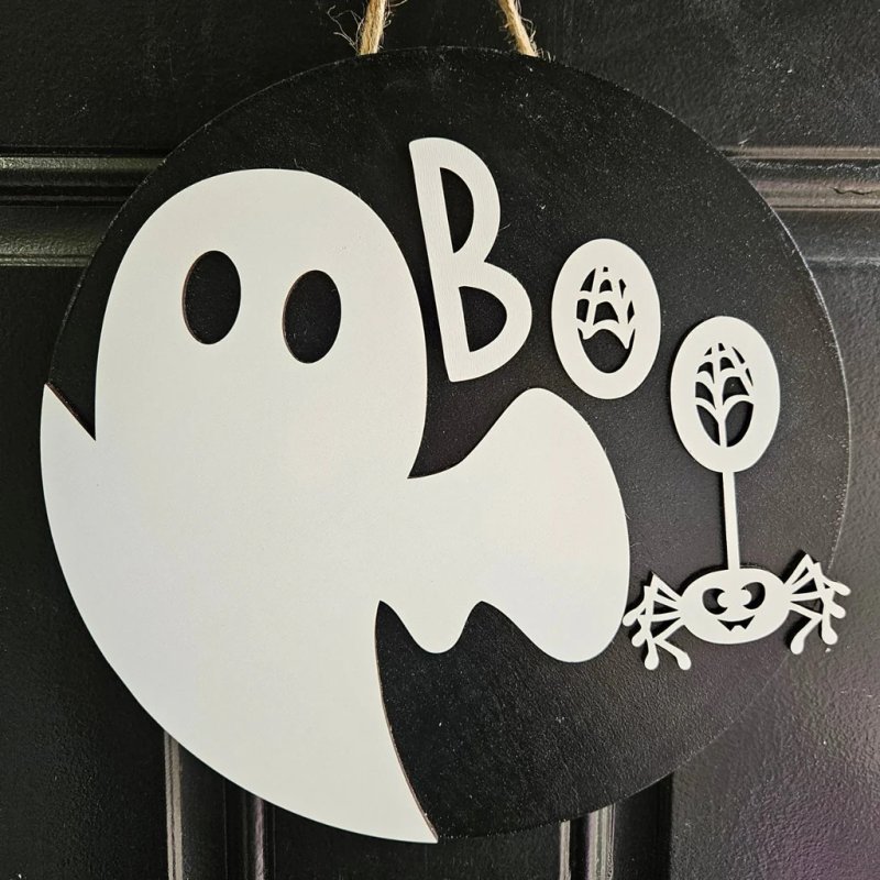 Laser Cut Halloween Boo Ghost Door Hanger