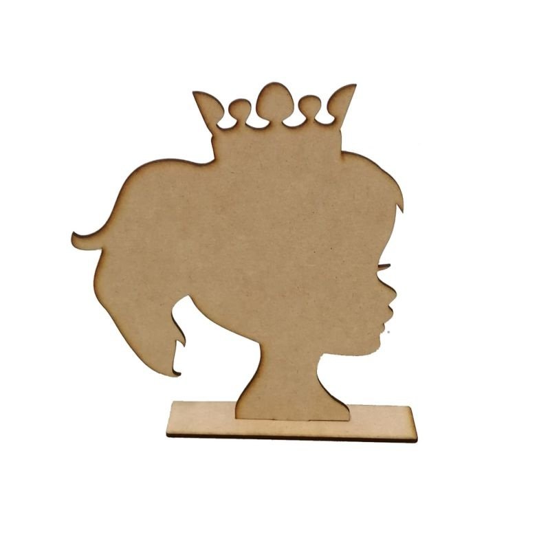 Laser Cut Wooden Head Stand Girl Silhouette Hair Bow Display Stand