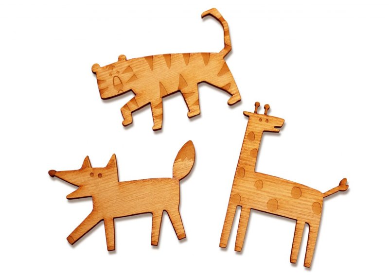 Laser Cut Wooden Animal Figurines