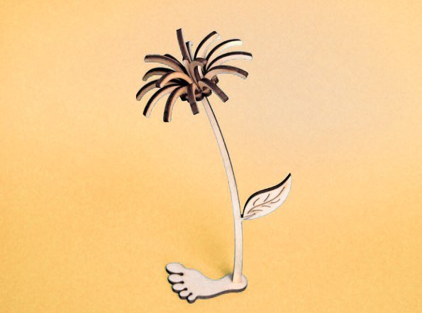 Laser Cut 3D Beach Palm Tree