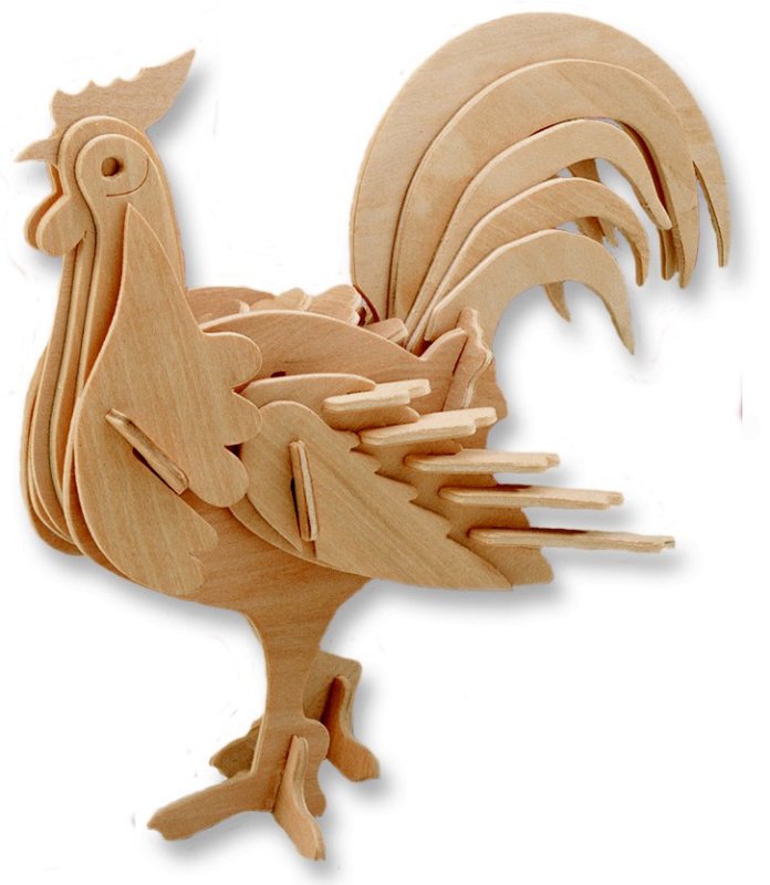 Laser Cut Rooster 3D Puzzle