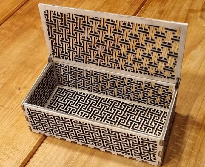 Laser Cut Wooden Wagara Box Kojitsunagi Pattern DXF File